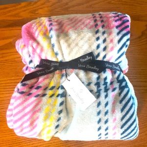 Vera Bradley Plush Throw Blanket ‘Pastel Plaid’ 80”-50”